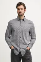 Košile Guess JACQUARD pánská, šedá barva, regular, s klasickým límcem, M5GH65 WFXX1