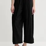 Bavlněné kalhoty Pinko dámské, černá barva, široké, high waist, 105210 A2LD