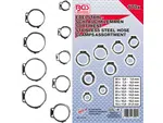 BGS Technic BGS 14115 Nerezové hadicové spony pr. 5,8 ÷ 21 mm (Sada 170 dílů)