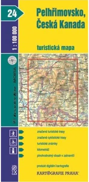 1:100T (24)-Pelhřimovsko,Česká Kanada (turistická mapa)