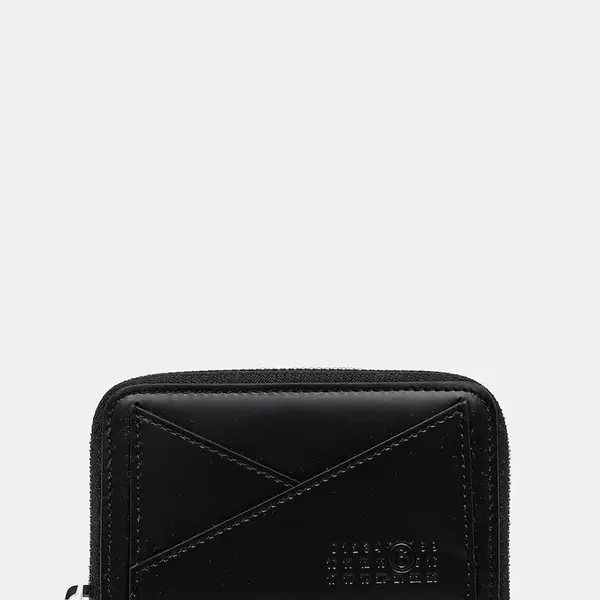 Kožená peněženka MM6 Maison Margiela černá barva, SA6UI0016.P7183