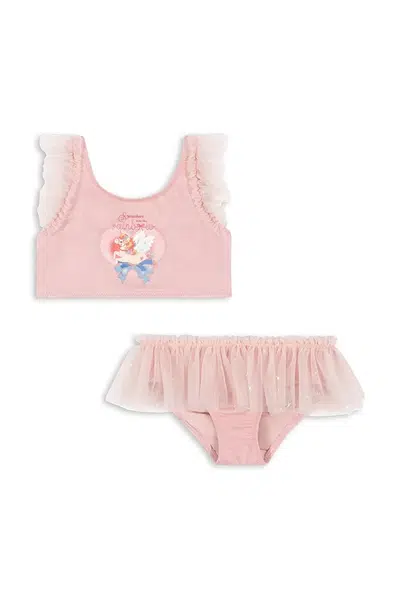 Plavky Konges Sløjd AMANDINE BIKINI růžová barva, KS103354
