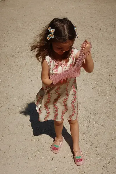 Dívčí šaty Konges Sløjd SHEENY DRESS béžová barva, mini, KS102430