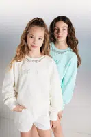 Dětské riflové kraťasy Patrizia Pepe CA52 bílá barva, hladké, 7P0377