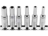 BGS Technic BGS 6403 Nástrčné hlavice 1/4" E-profil E4 ÷ E10, prodloužené. Sada 6 dílů na