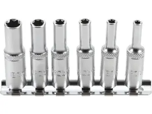 BGS Technic BGS 6403 Nástrčné hlavice 1/4" E-profil E4 ÷ E10, prodloužené. Sada 6 dílů na