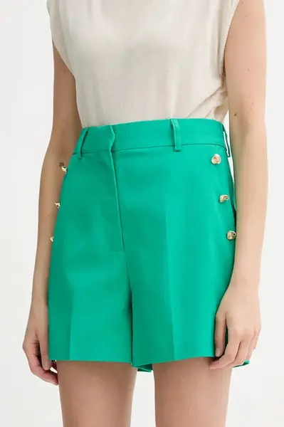 Kraťasy Morgan dámské, zelená barva, high waist, SHAKOY