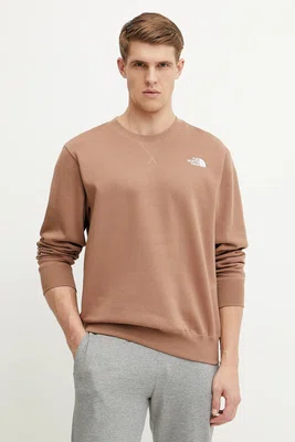 Mikina The North Face Essential pánská, hnědá barva, s aplikací, NF0A89ET6IH1