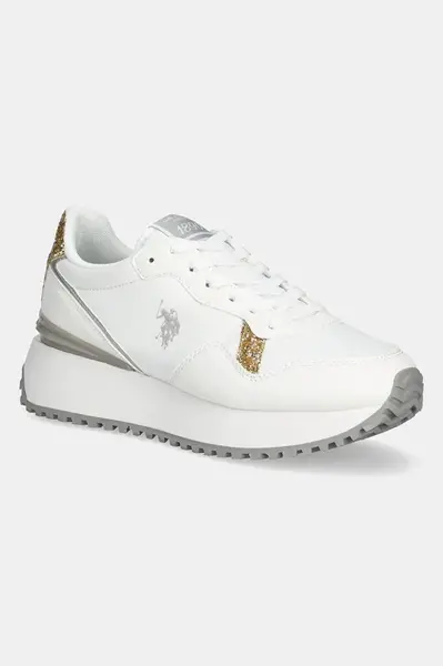 Sneakers boty U.S. Polo Assn. BAYLE bílá barva, BAYLE003W/5NU2