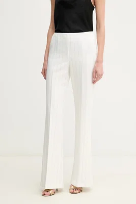 Kalhoty Ermanno Scervino dámské, bílá barva, široké, high waist, 56TP004EV7
