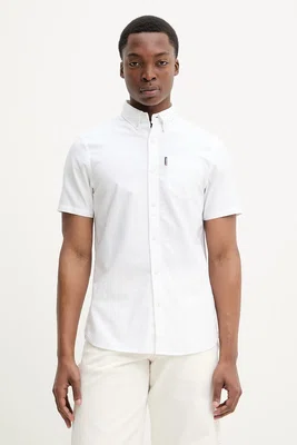 Bavlněná košile Superdry bílá barva, regular, s klasickým límcem, M4010944A-01C