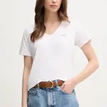 Bavlněné tričko Pepe Jeans MACY V-NECK bílá barva, PL506051