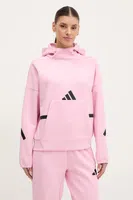 Mikina adidas Z.N.E. dámská, růžová barva, s kapucí, s potiskem, JD5992