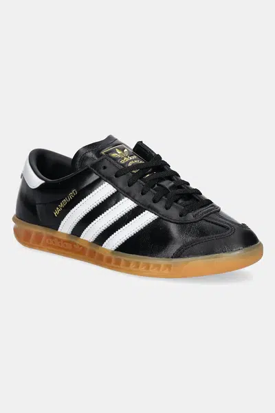 Kožené tenisky adidas Originals Hamburg W černá barva, JI2626