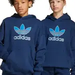 Dětská mikina adidas Originals tmavomodrá barva, s kapucí, s aplikací, JV8651