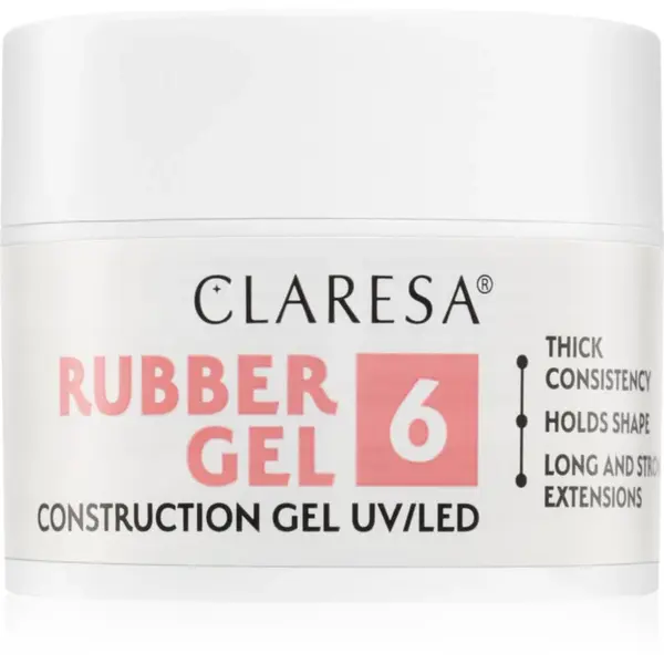 Claresa Rubber Gel Construction Gel UV/LED gelový lak pro prodloužení nehtů odstín 06 45 g