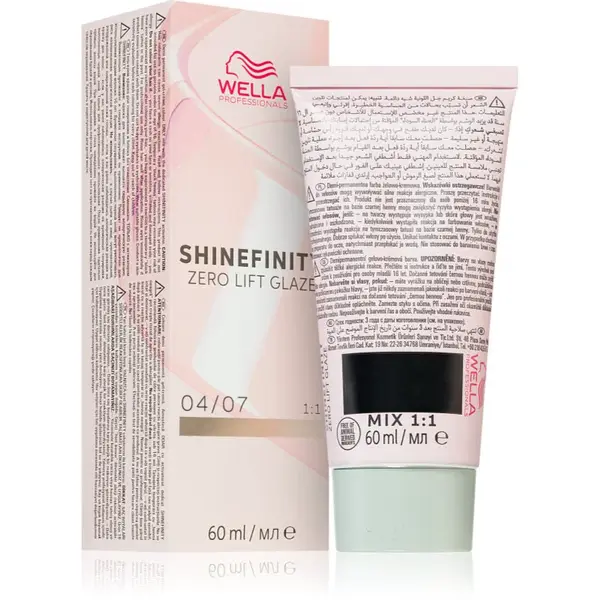 Wella Professionals Shinefinity Zero Lift Glaze demipermanentní barva na vlasy odstín 04/07 - Bitter Chocolate 60 ml