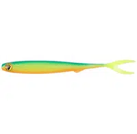 Fox rage gumová nástraha slick finesse super soft uv blue back chartreuse - 11 cm