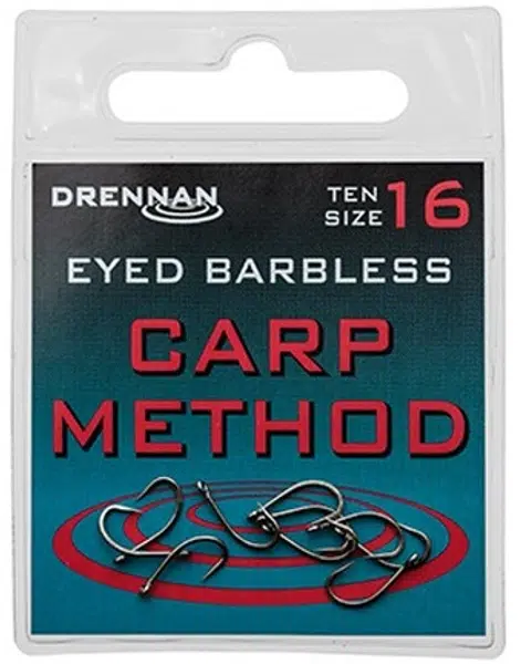 Drennan háčiky bez protihrotu eyed carp method barbless - veľkosť 12