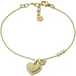 Emporio Armani Romantický pozlátený náramok pre ženy so zirkónmi Srdce EG3623710