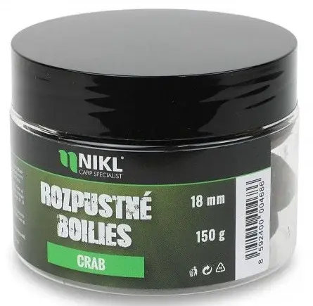 Nikl rozpustné boilies crab 150 g - 18 mm
