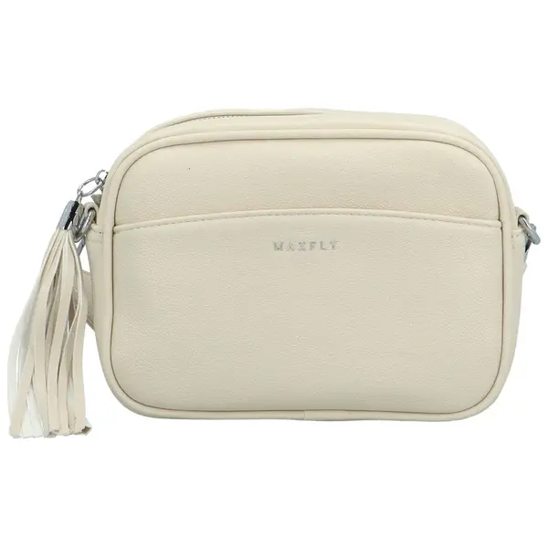 Stylová dámská koženková crossbody MaxFly Rozana, krémová