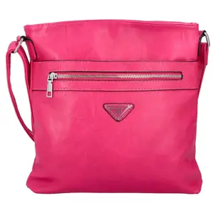 Praktická dámská koženková crossbody Verbo, výrazná růžová
