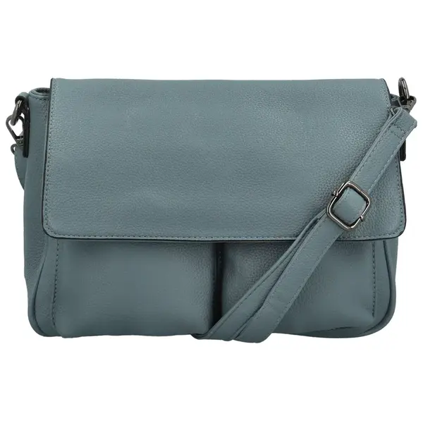 Trendy dámská koženková crossbody kabelka Rosica, džínově modrá