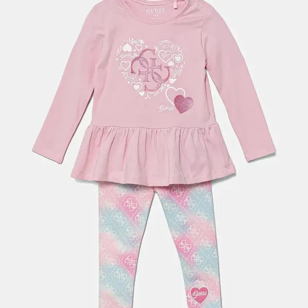 Kojenecká sada Guess růžová barva, A5YG04 K6YW4