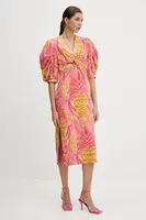 Šaty Farm Rio růžová barva, midi, 336601