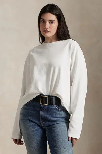 Bavlněné tričko s dlouhým rukávem Polo Ralph Lauren bílá barva, 211967107