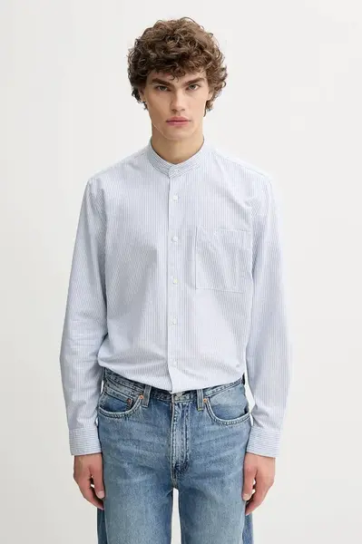 Bavlněná košile Marc O'Polo pánská, modrá barva, regular, 526731342320