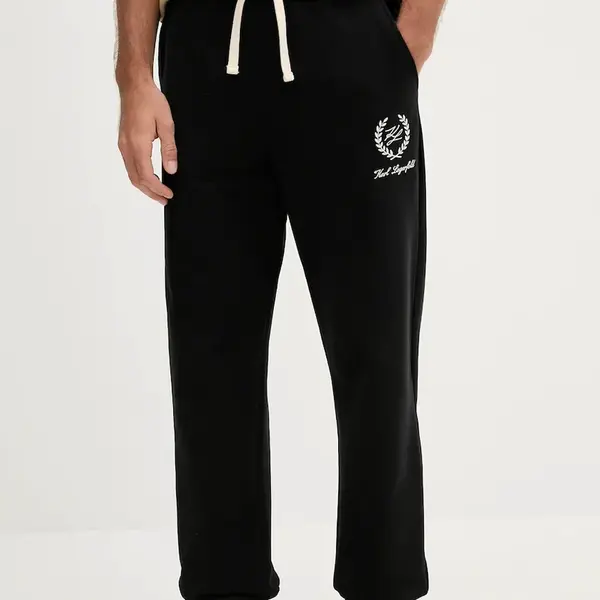 Bavlněné tepláky Karl Lagerfeld pánské, černá barva, A3M44004