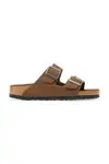 Semišové pantofle Birkenstock Arizona dámské, hnědá barva, 1030865