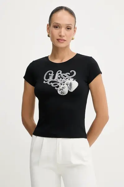 Tričko Guess dámské, černá barva, W5YI29 K49A1