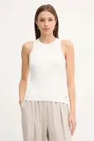 Bavlněná vesta Tommy Hilfiger dámská, bílá barva, WW0WW45706