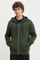 Bavlněná mikina HUGO pánská, zelená barva, s kapucí, s potiskem, 50548651