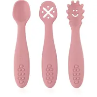 Petite&Mars Take&Match 6m+ lžička pro děti Dusty Rose 3 ks