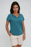 Marisse Cotton Blouse With Buttons, Green