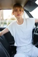 Marisse Women's T-Shirt L-Ts-4673 Off White