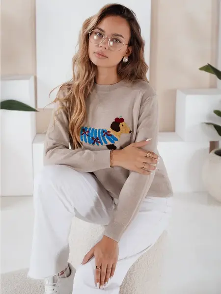 Dámský svetr s aplikací psa CHICPAWS