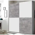 Šatní skříň Puls, bílá/šedý beton