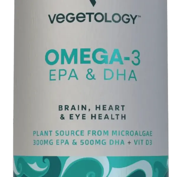 VEGETOLOGY Omega-3 - EPA a DHA + vitamín D3 60 kapslí