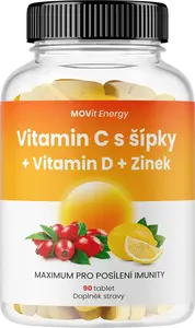 MOVIT ENERGY Vitamin C 1200 mg s šípky + Vitamin D + Zinek PREMIUM 90 tablet