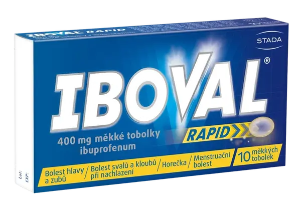 IBOVAL působí proti bolesti, zánětu a horečce 10 měkkých tobolek
