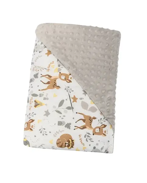 Bomimi Zavinovací deka do autosedačky minky lesní zvířátka, béžová xy