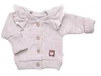 Rastúca pletená sada 4D Girl s volánikom Love, bežový melírok