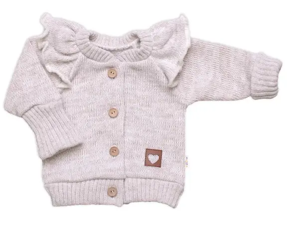 Rastúca pletená sada 4D Girl s volánikom Love, bežový melírok