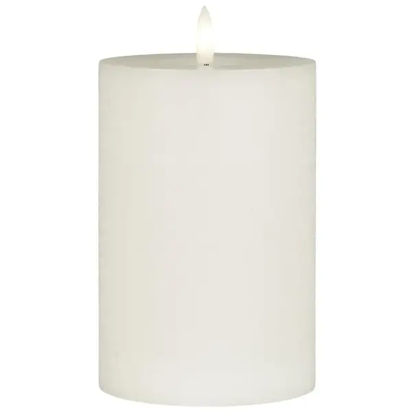 IB Laursen LED sloupová svíčka WARM FLAME 15 cm bílá