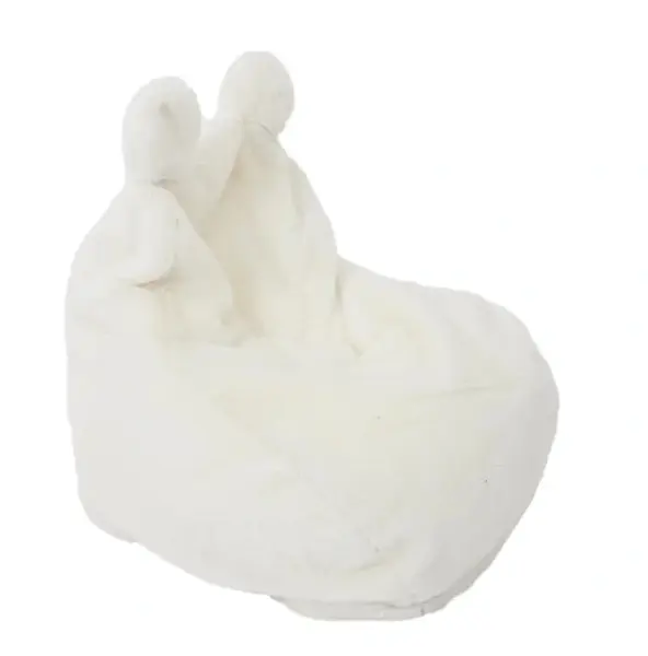 Detský sedací vak z umelej kožušiny BUBBLO, biely